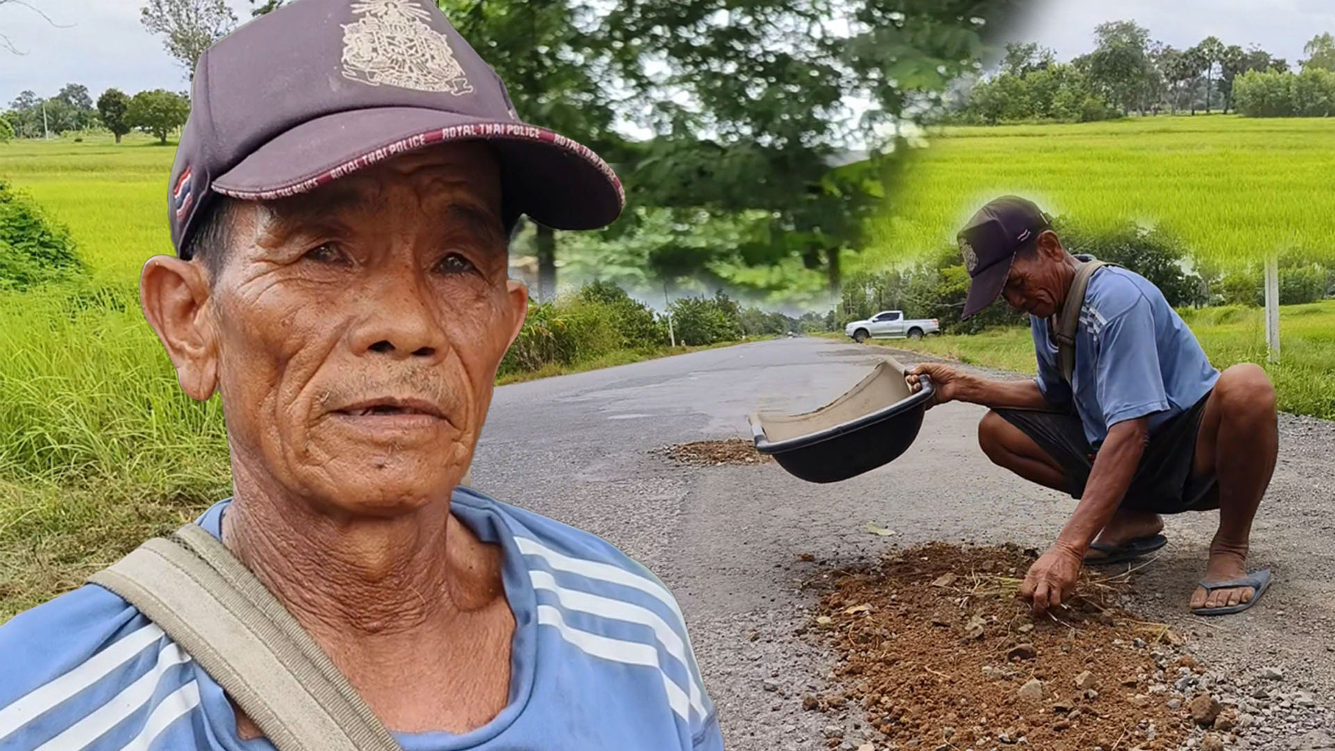 เปิดใจ 'ลุงวัน' ตระเวนอุดหลุมซ่อมถนนทั่วเมืองศรีสะเกษ