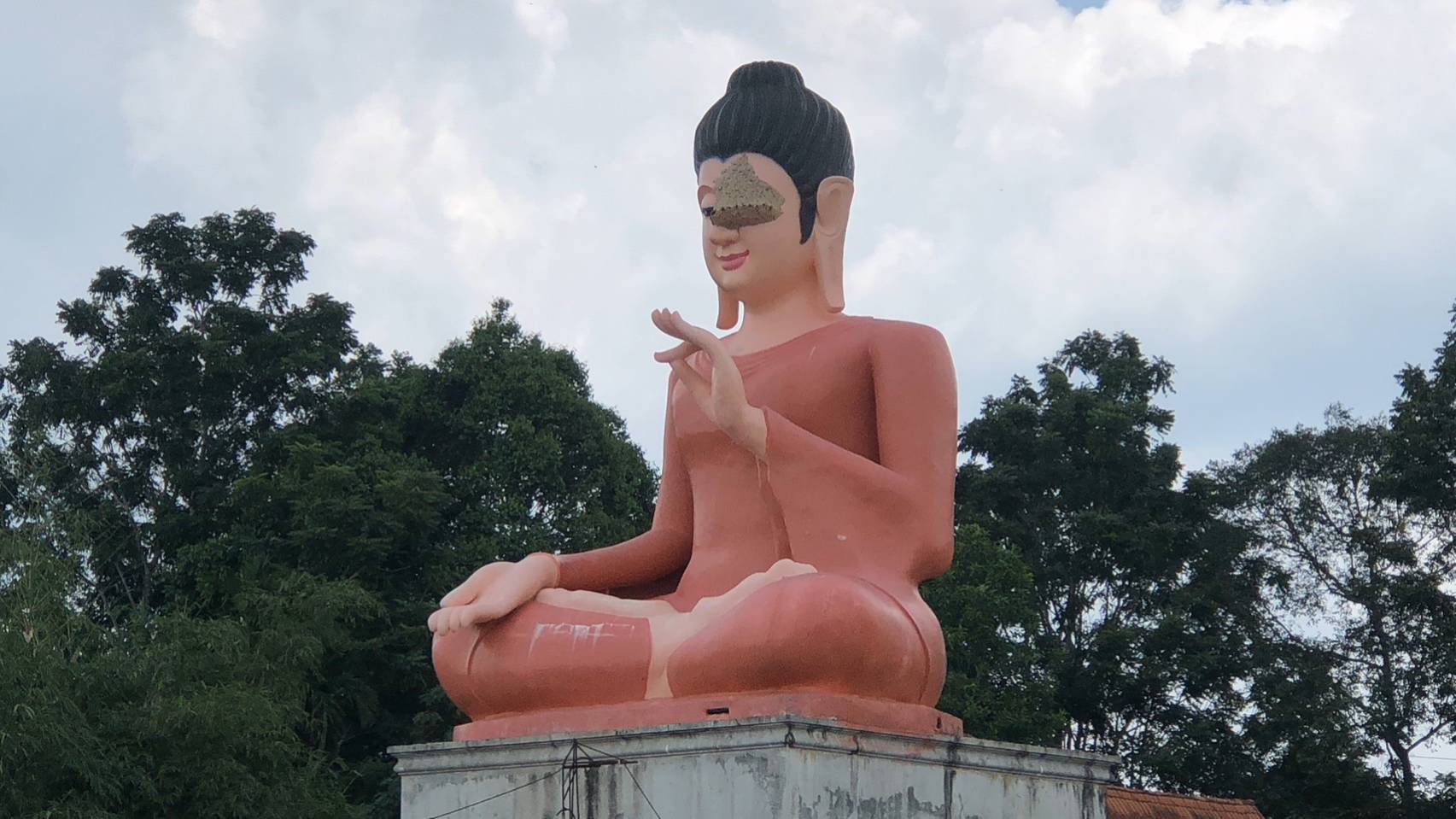 แตกตื่น! พบต่อหัวเสือทำรังยักษ์ที่เบ้าตาพระพุทธรูปองค์ใหญ่วัดดัง