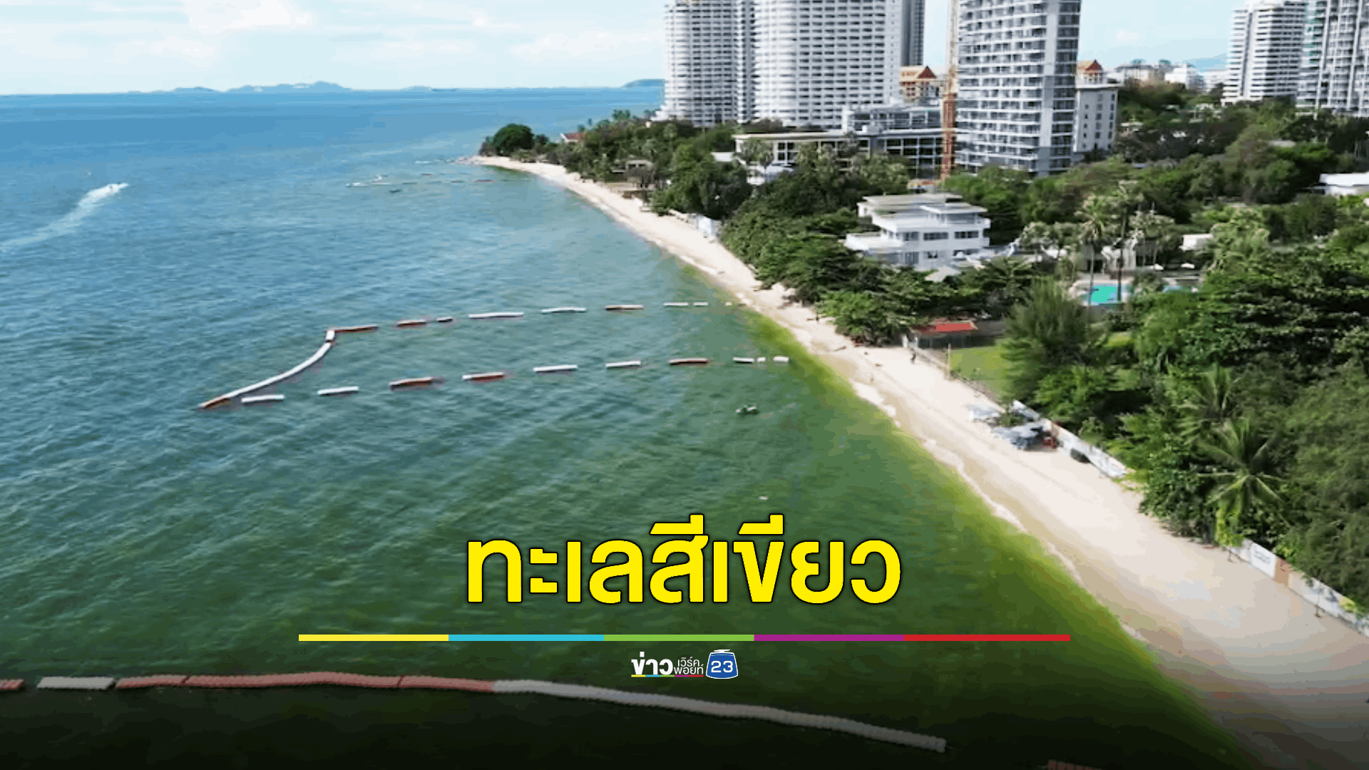 ไม่ต้องตกใจ! พัทยาน้ำทะเลเป็นสีเขียว แถมส่งกลิ่นเหม็น แต่ยังเล่นน้ำได้ตามปกติ