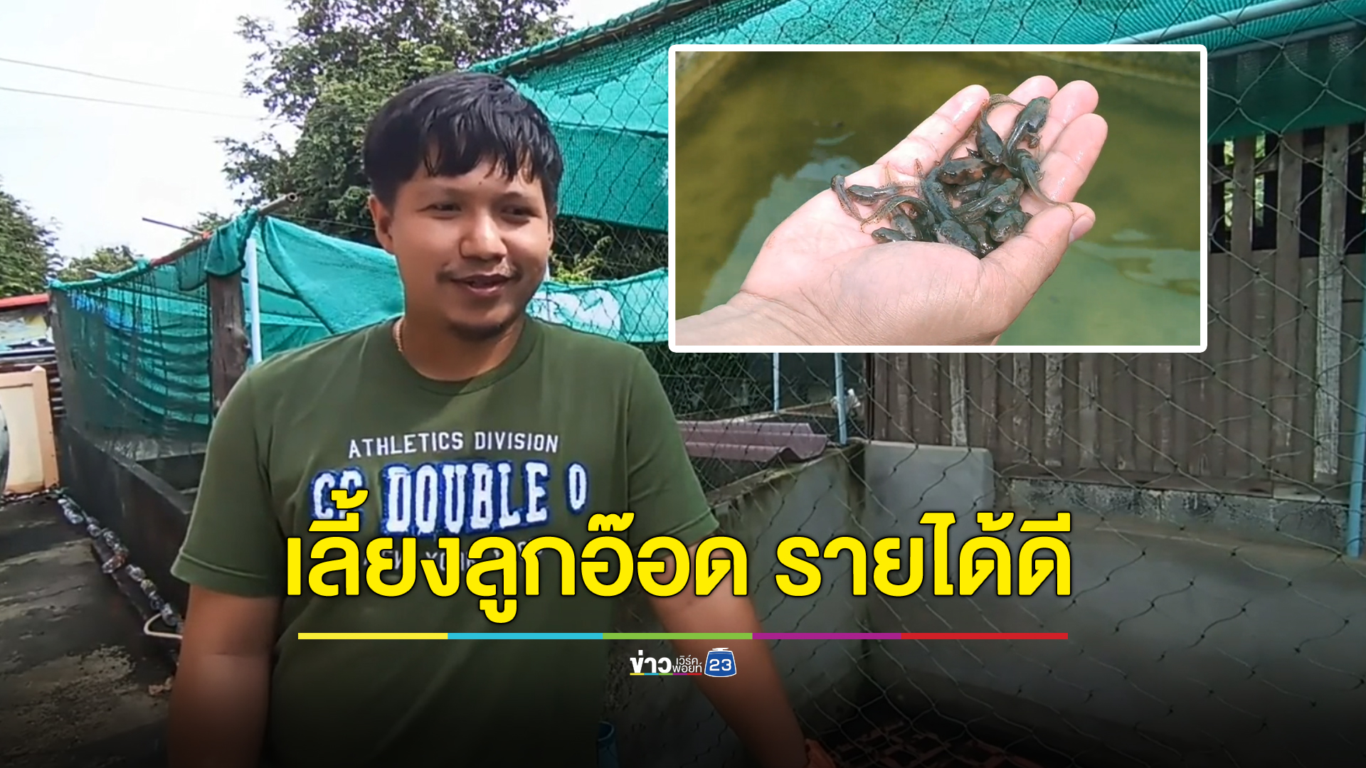 หนุ่มโรงงานเลี้ยงลูกอ๊อด ขายเป็นเหยื่อตกปลารายได้ดี