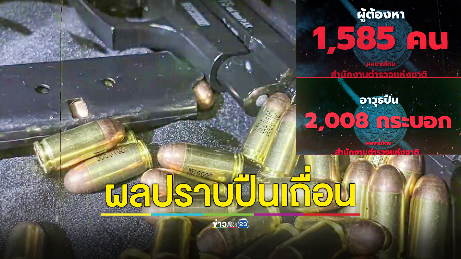แถลงผลกวาดล้าง จับกุม 1,593 ราย ปืน 2,000 กระบอก ปิดสื่อออนไลน์ 291 บัญชี
