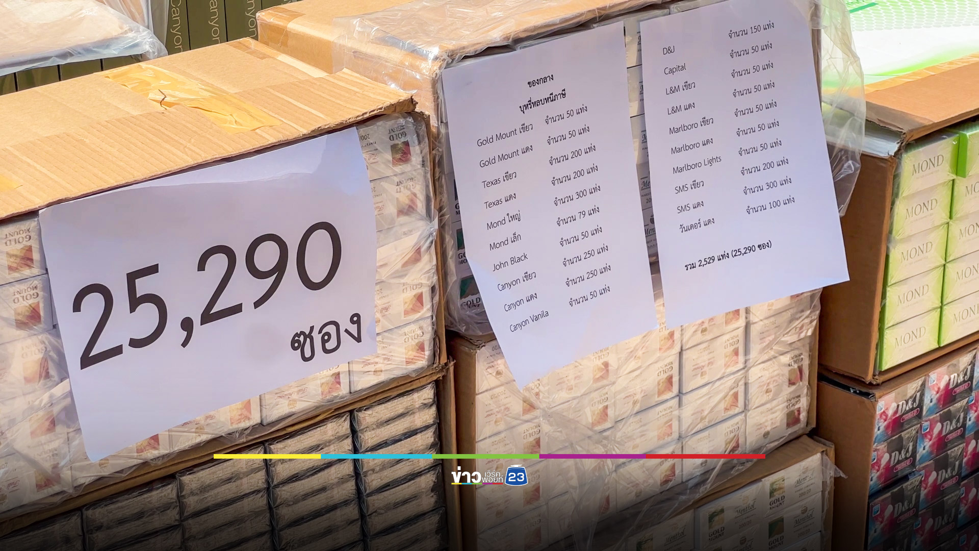 แบกบุหรี่เถื่อนคนละ 100 กก. เข้าชายแดนไทย ทหารลาดตระเวนเจอทิ้งของหนีข้ามฝั่ง