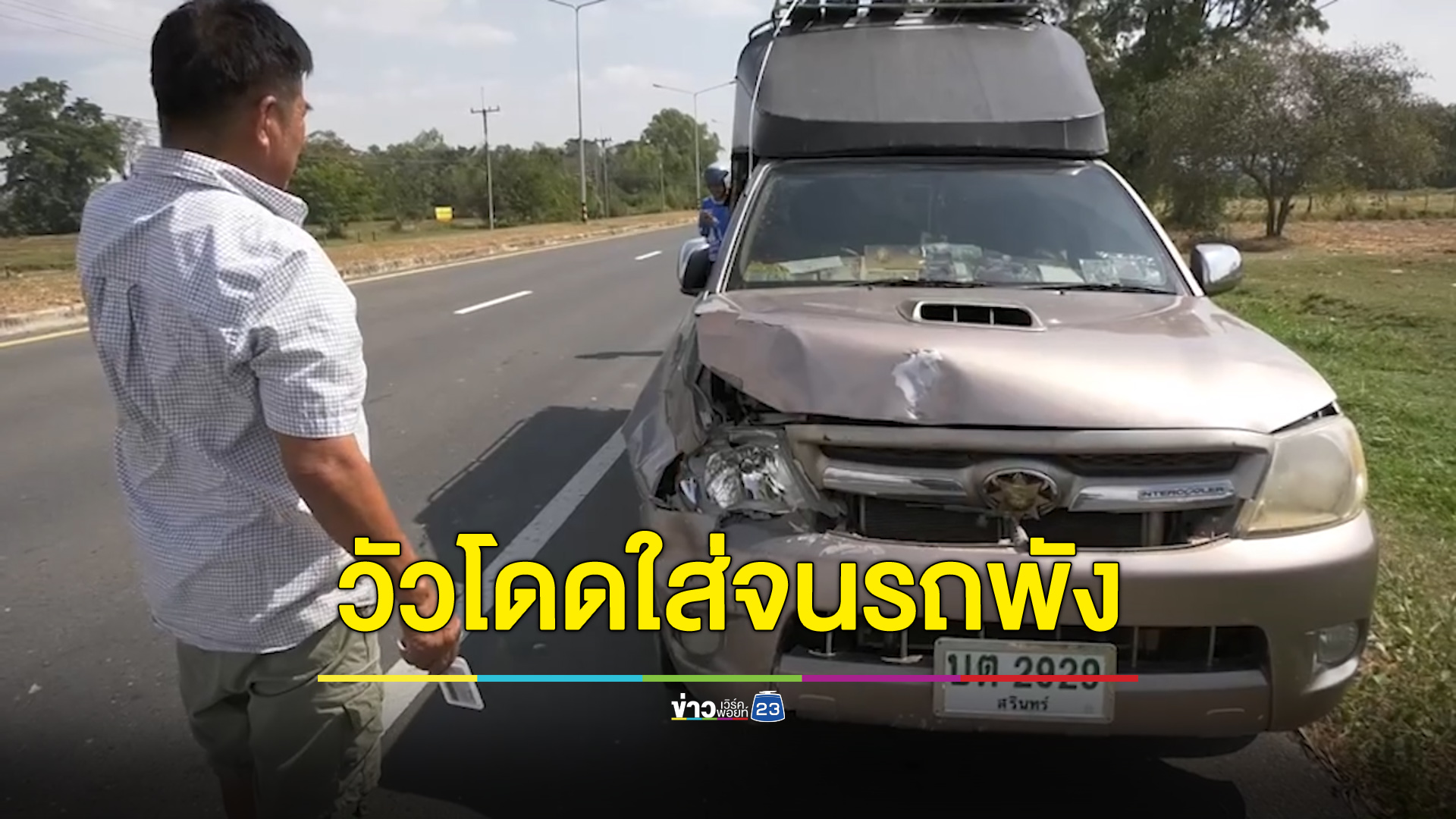 กำนันสุดเซ็ง รถพังแล้วยังต้องรอประมูลวัว
