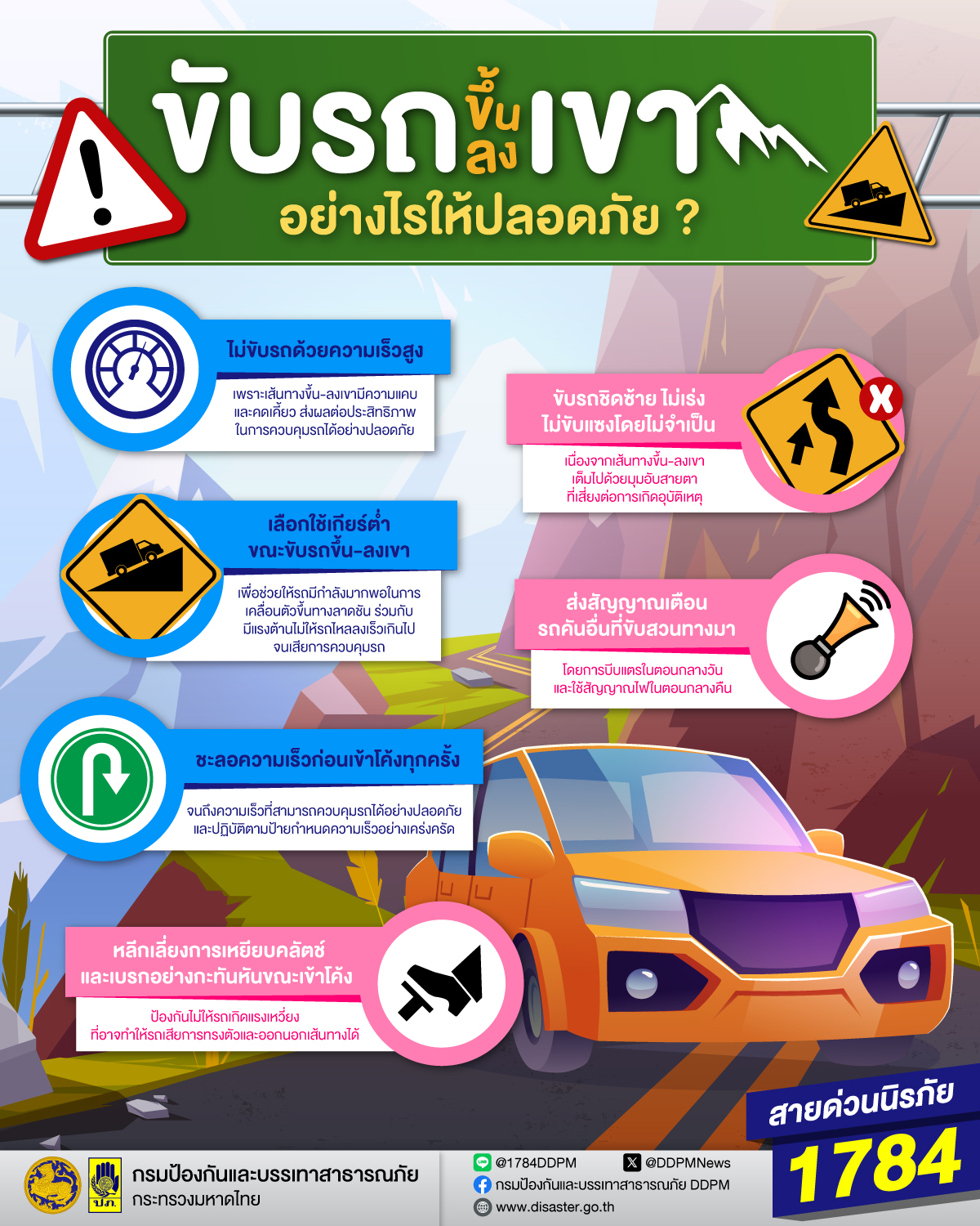 6 วิธีขับรถยนต์ขึ้น - ลง เส้นทางเขาลาดชัน ให้ปลอดภัย