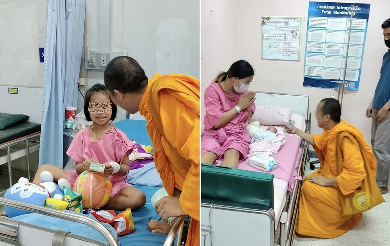 ซึ้งใจ! เจ้าอาวาสวัดสวรรคารามแจกตุ๊กตา-ของเล่น มอบความสุขวันเด็กถึงเตียงคนไข้