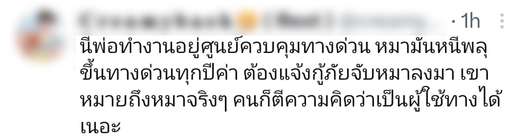 กทพ.สั่งลงโทษพนักงานโพสต์ดราม่า “หมาขึ้นทางด่วนฟรี”