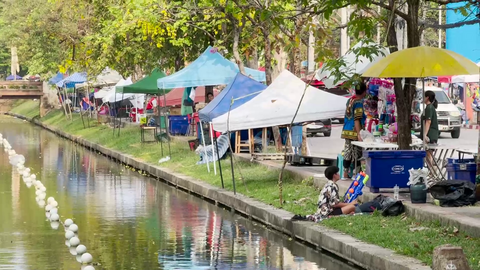สงกรานต์เชียงใหม่เริ่มแล้ว รอบคูเมืองจองพื้นที่แน่น