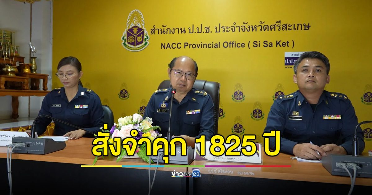 ศาลอาญาคดีทุจริตฯ สั่งจำคุก นายกฯอบต.เสียว 1,825 ปี ลูกน้องอีก 4 คน โดนด้วย