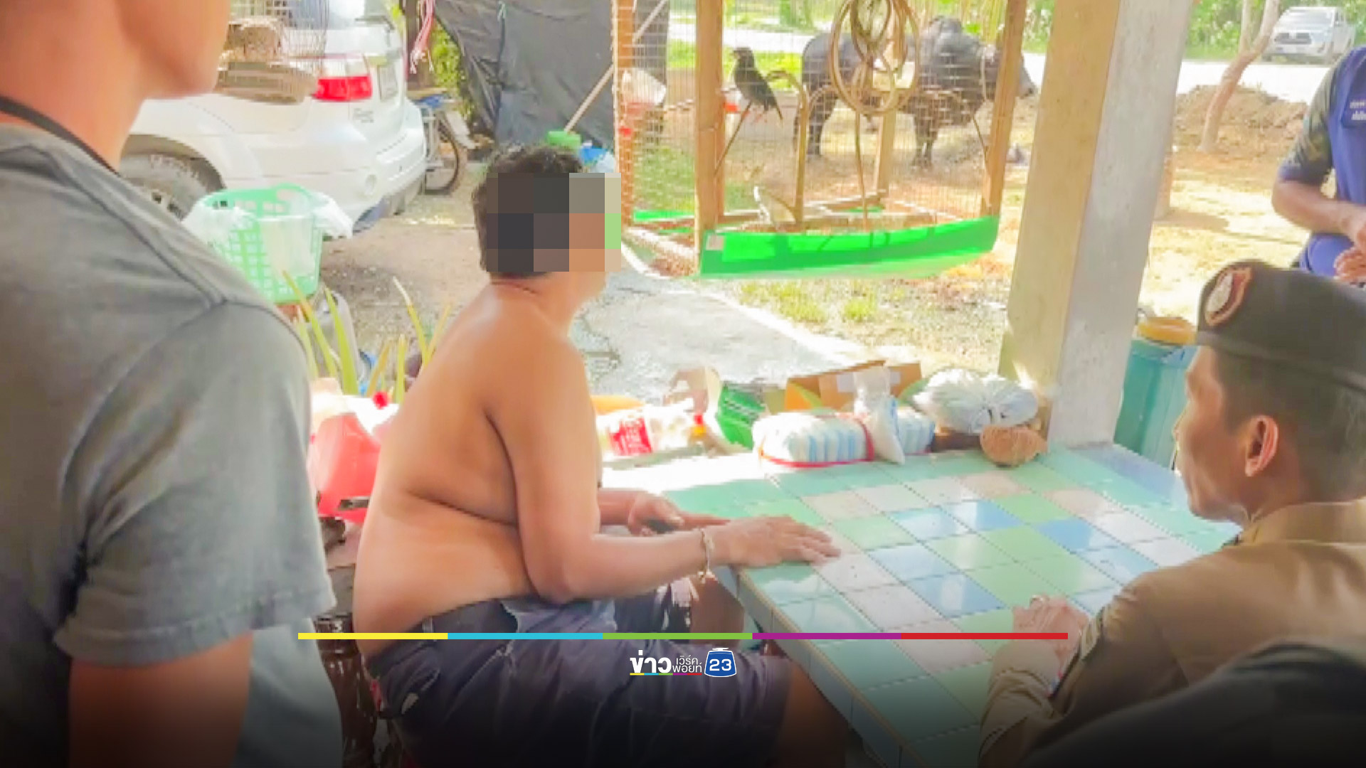 คุมตัวหนุ่มใหญ่คลั่งยาบ้ายิงปืนขู่ชาวบ้าน