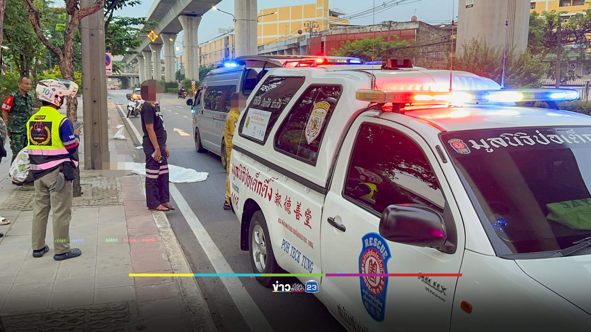 ชายวัยกลางคนซิ่งจยย.ชนเสาไฟฟ้าเสียชีวิต
