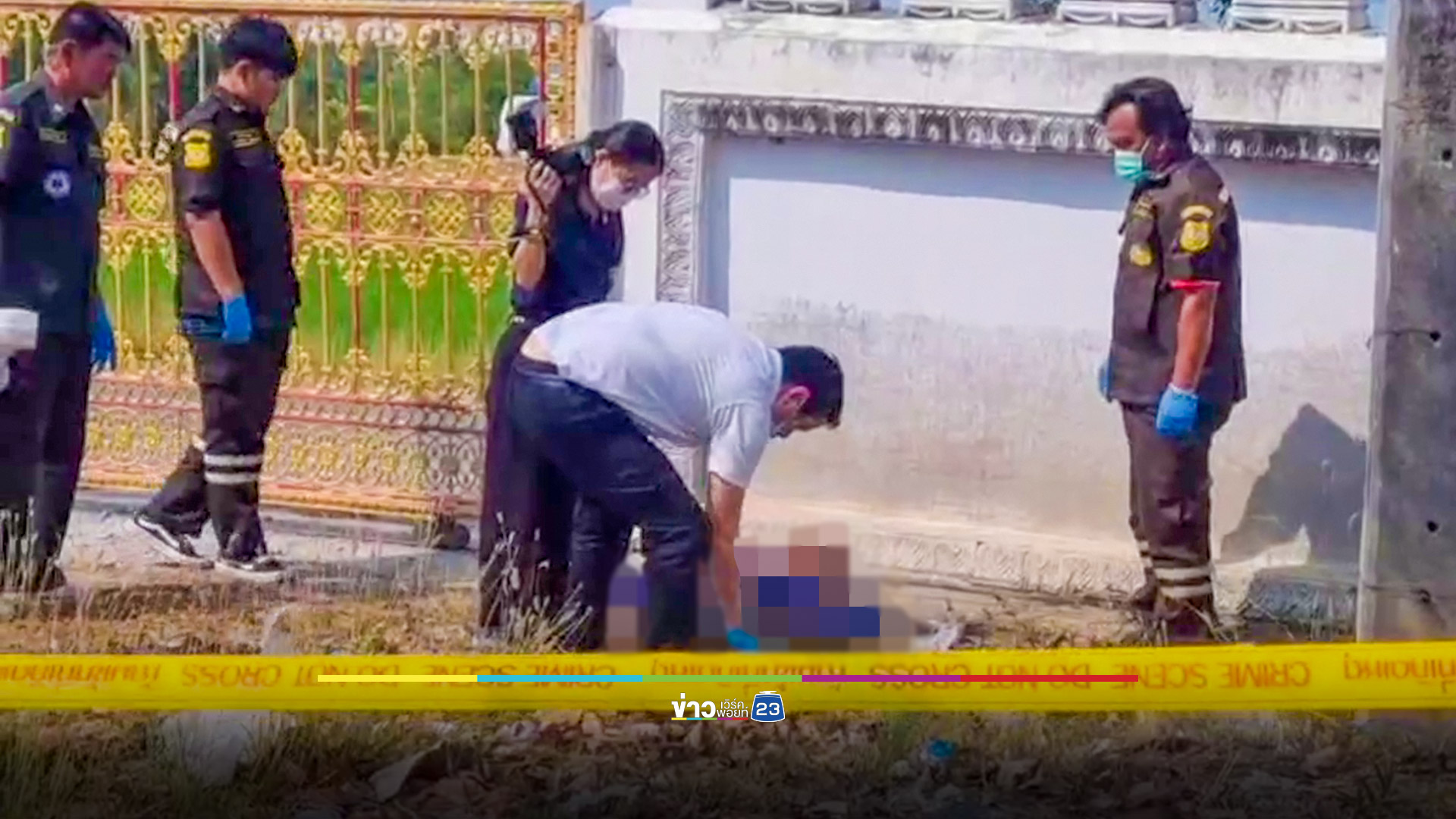 สลด!ช่างรับเหมาก่อสร้างนอนเสียชีวิตข้างกำแพงวัด