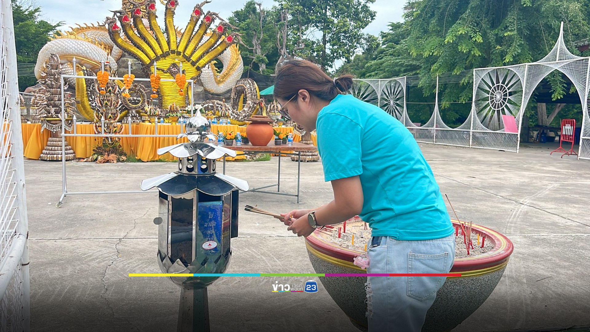 ท้าววิรูปักษ์ให้โชคสาวมาแล้ว 3 งวดติด จนต้องกลับมาสักการะอีก