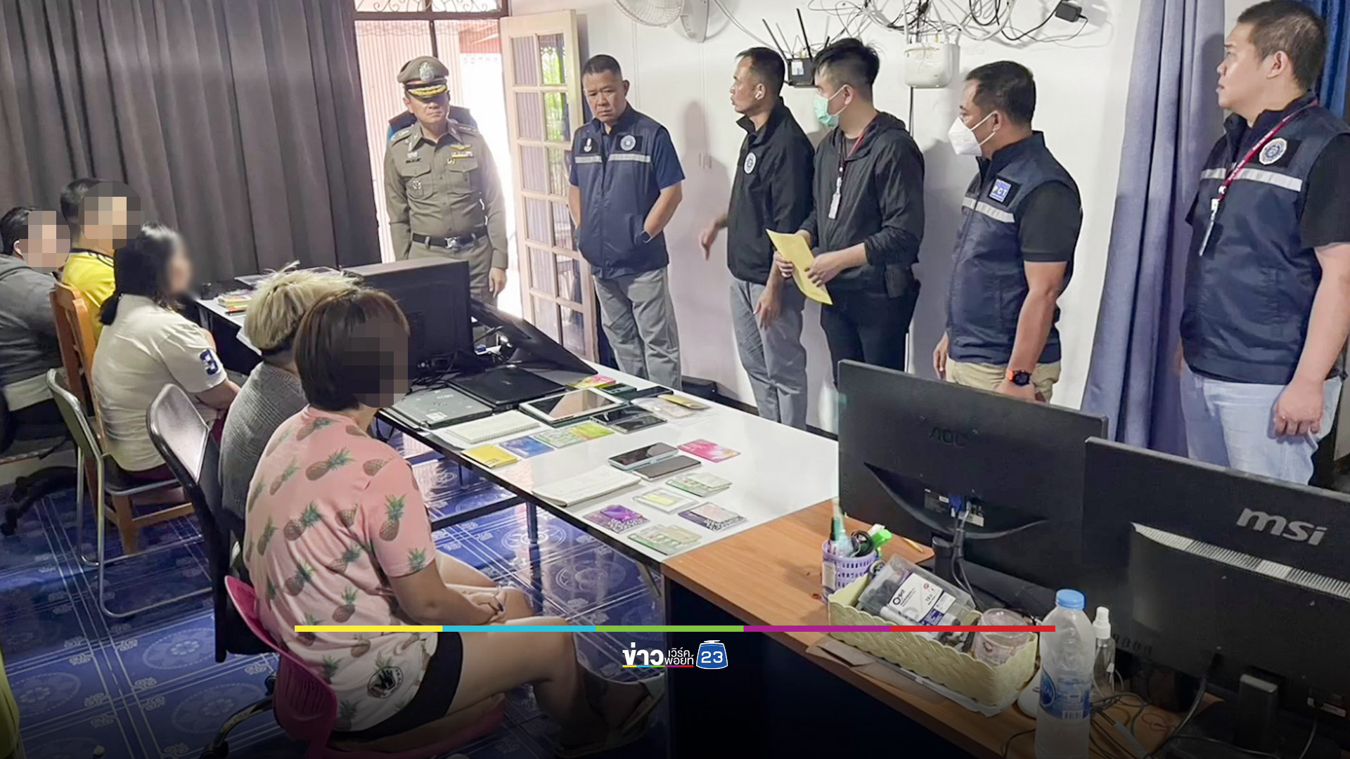 บุกจับเว็บพนัน 3 จุด พบบางเว็บเงินหมุนเวียนกว่า 35 ล้านบาทต่อเดือน