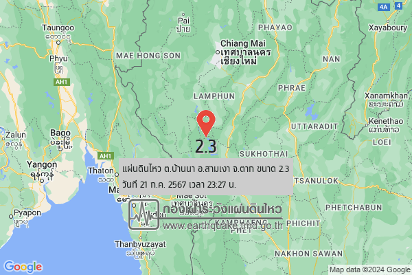 "แผ่นดินไหว"บุรีรัมย์ ขนาด 2.9 ลึก 1 กม.