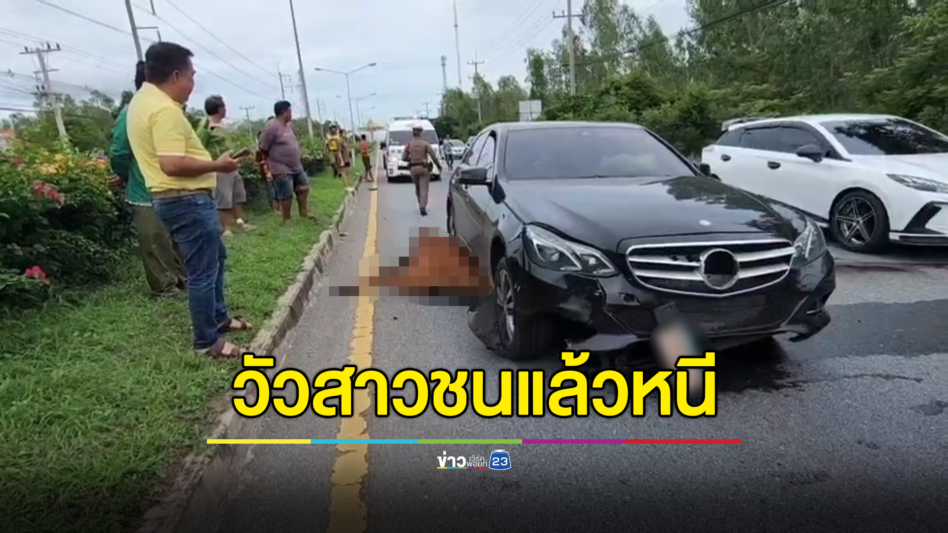 วัวสาวชนแล้วหนี วิ่งเตลิดเจอเบนซ์ชนซ้ำดับคาที่