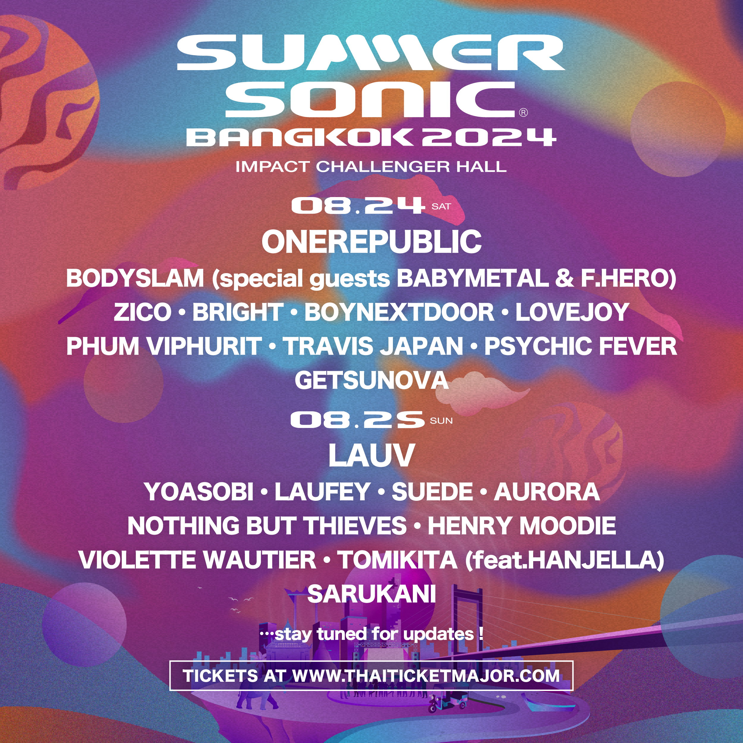 “SUMMER SONIC BANGKOK” พร้อมระเบิดความมันส์ 2 วันเดือดแน่!!! เสริมทัพเวที Rising Stage พร้อมผลักดันศิลปินไทยสู่สายตาระดับโลก