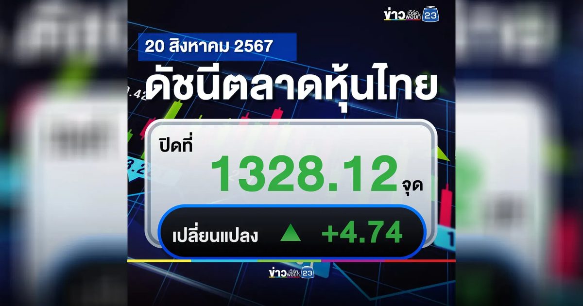 เช็กที่นี่!"ตลาดหุ้นไทย"วันนี้ ปิดตลาด +4.74 จุด