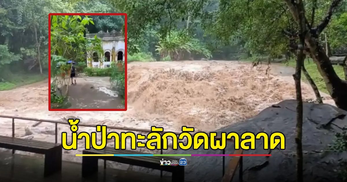 น้ำป่าซัดวัดผาลาด ดอยสุเทพ พระ - เณร ขนของหนีน้ำ