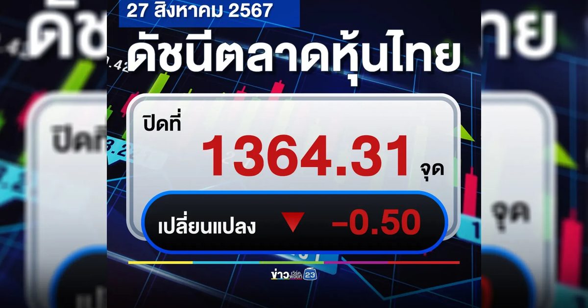 เช็กที่นี่!"ตลาดหุ้นไทย"วันนี้ ปิดตลาด -0.50 จุด
