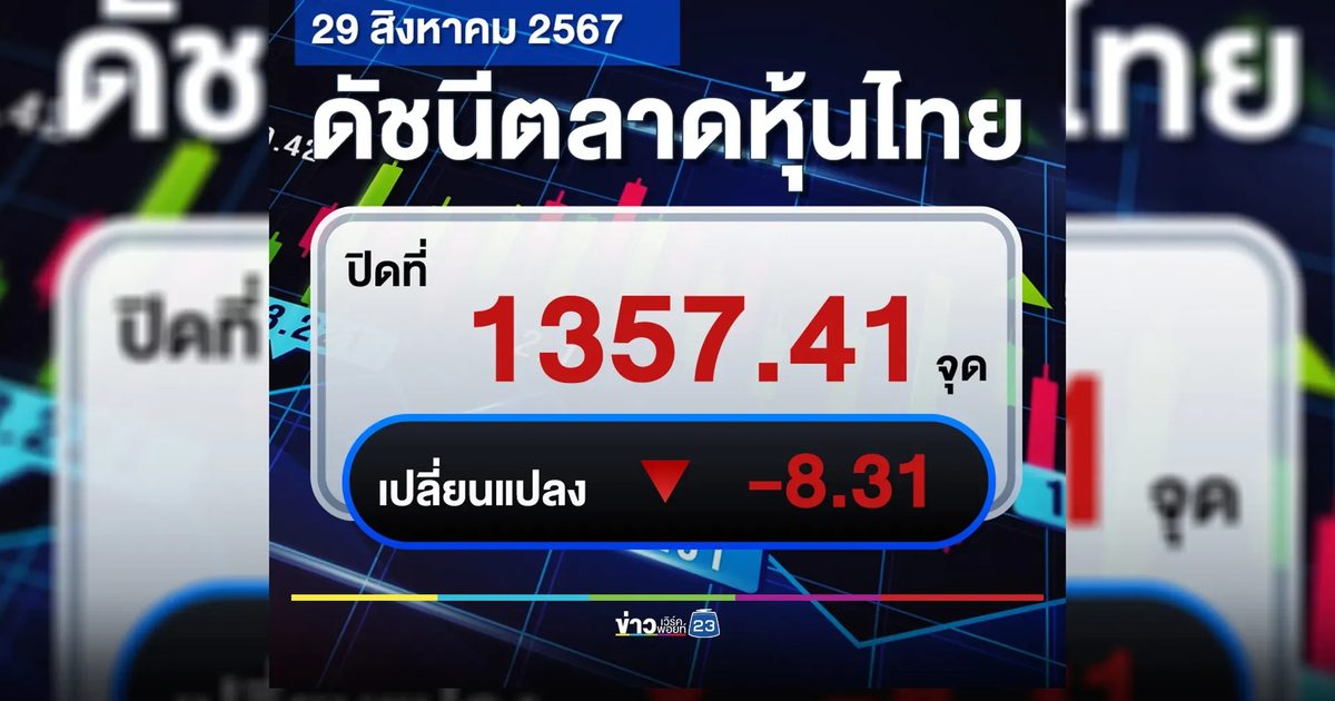 เช็กที่นี่!"ตลาดหุ้นไทย"วันนี้ ปิดตลาด -8.31 จุด
