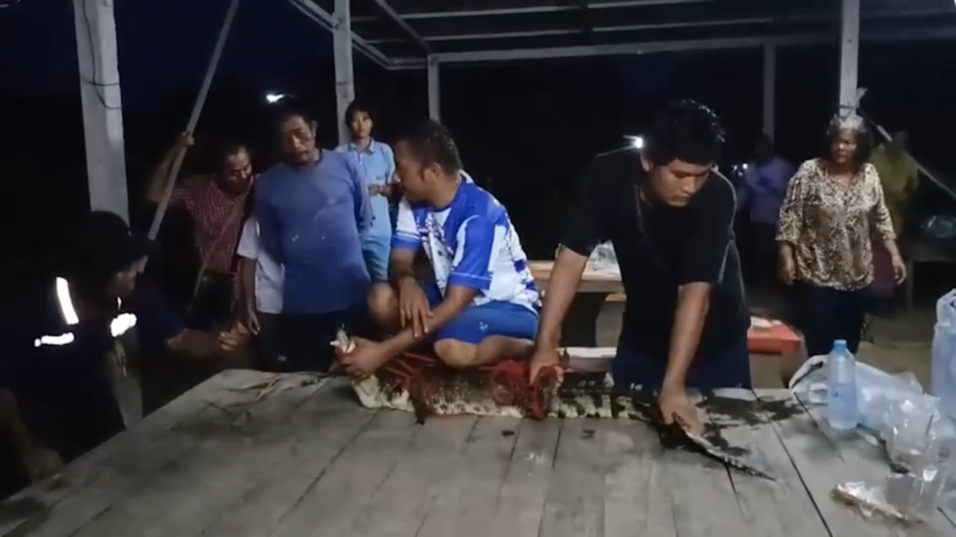 ชาวบ้านผวา! เจอจระเข้ในสระน้ำหลังบ้าน ปิดล้อมล่าระทึกกว่า 5 ชม.