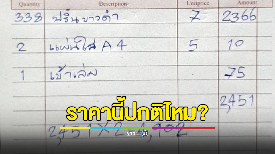 ผู้บริโภคโพสต์ถามปริ้นขาว-ดำ หน้าหลัง ราคานี้ปกติไหม