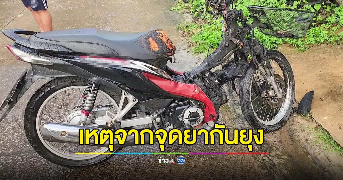 จุดยากันยุงให้หมา ไฟไหม้รถ จยย.หวิดไหม้บ้านวอด
