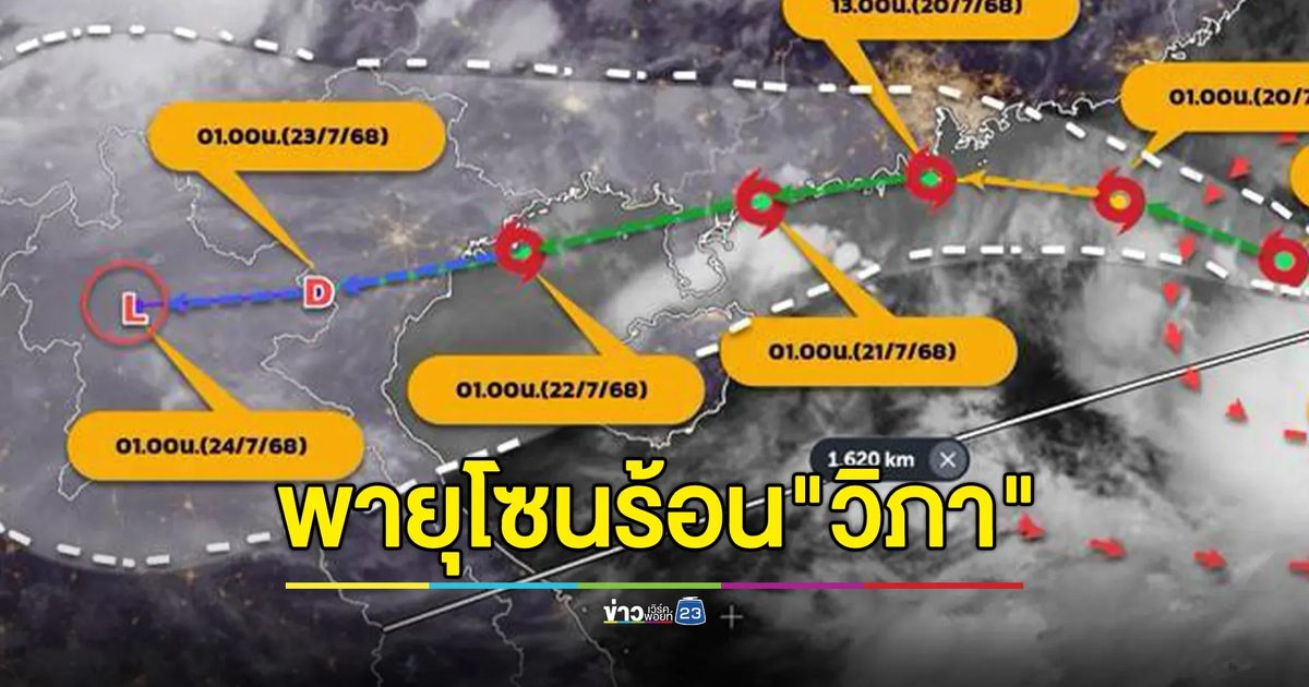 อัปเดต!พายุโซนร้อน"วิภา"จ่อถล่มเวียดนาม กระทบไทย 22 - 24 ก.ค. นี้