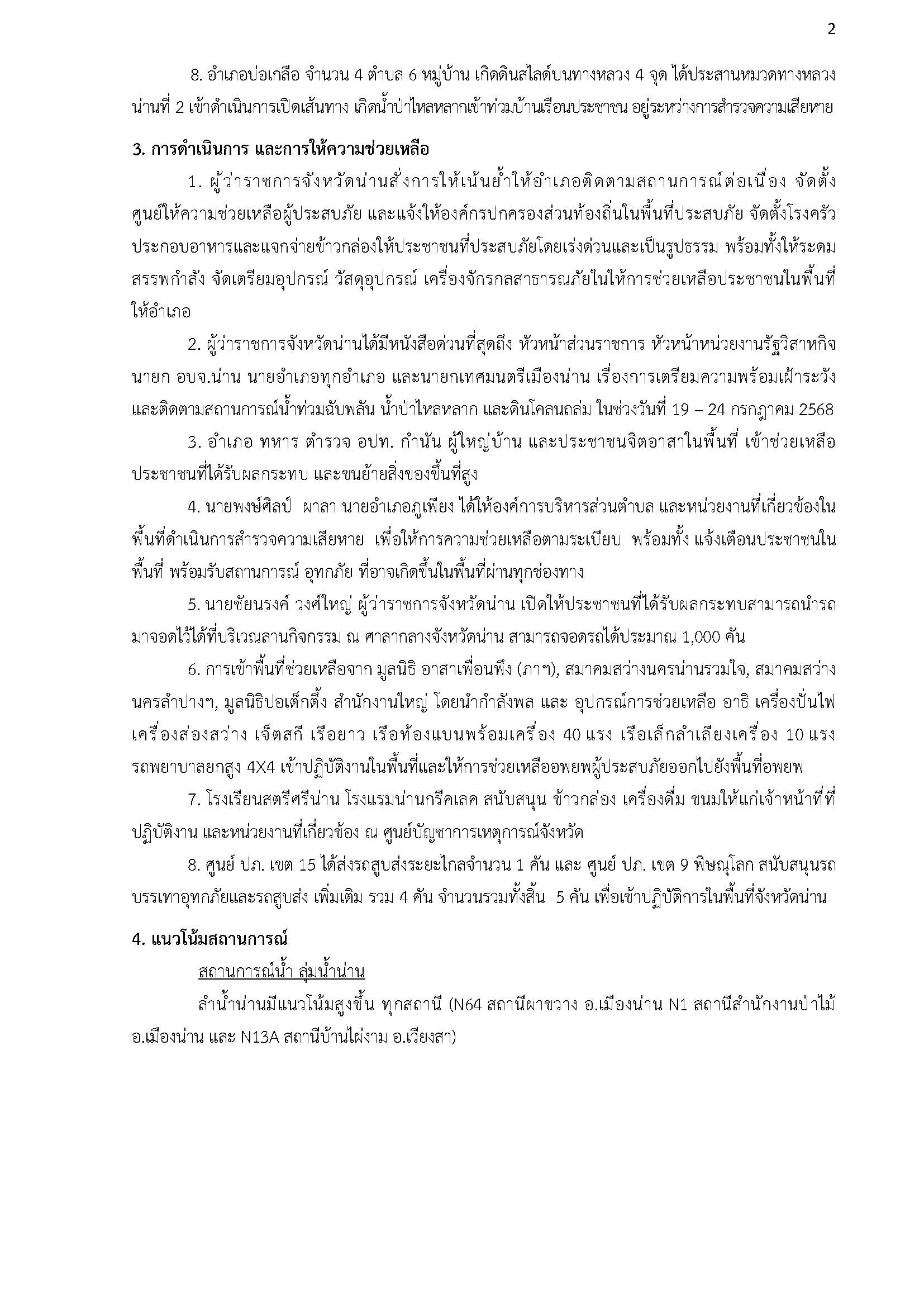 พายุ “วิภา” กระหน่ำเหนือ จ.น่านอ่วม - 8 อำเภอจมบาดาล สูญหาย 1 ราย – กระทบ 7,000 ครัวเรือน