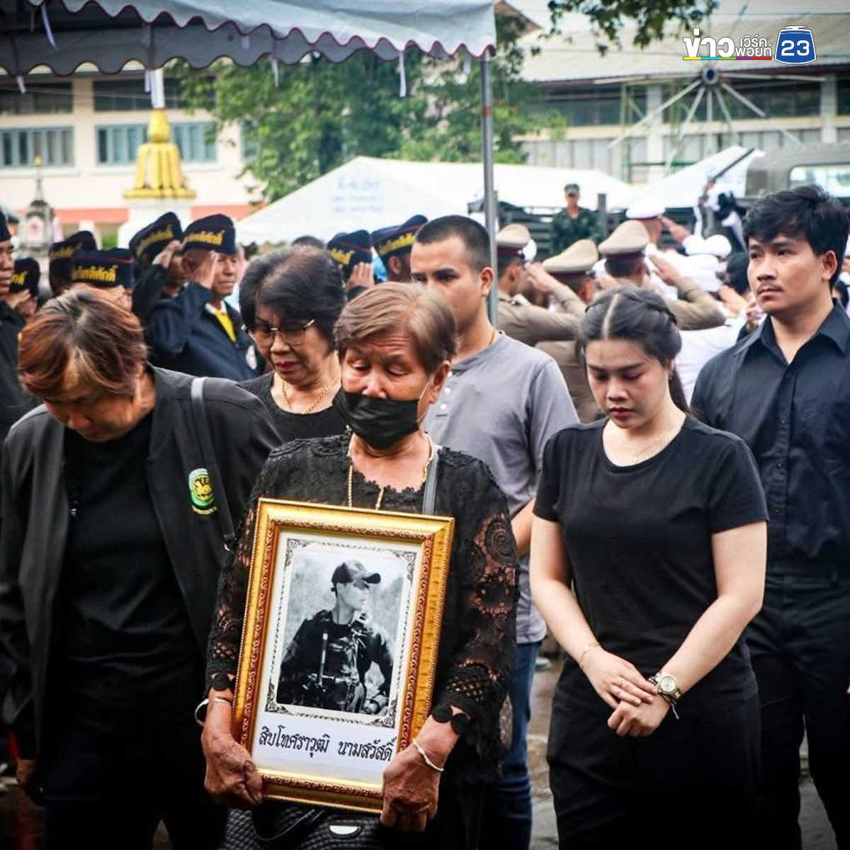 พิธีส่งร่างทหารกล้า "ส.ท.ศราวุฒิ" สละชีวิตปกป้องอธิปไตยจากเหตุการณ์ปะทะตามแนวชายแดน ไทย-กัมพูชา