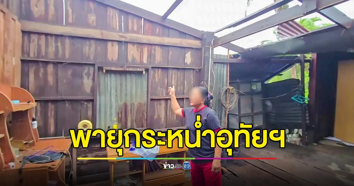 พายุกระหน่ำอุทัยธานี โรงงาน-บ้านเรือนพังเสียหาย ต้นไม้โค่นทับสายไฟหลายจุด