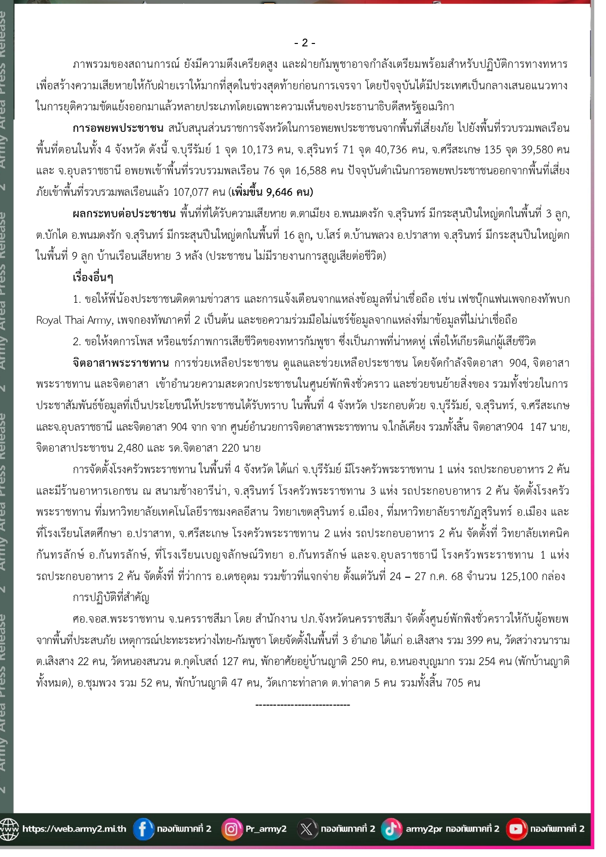 กัมพูชาโหมเสริมกำลังโจมตีทหารไทยก่อนการเจรจาที่มาเลเซีย