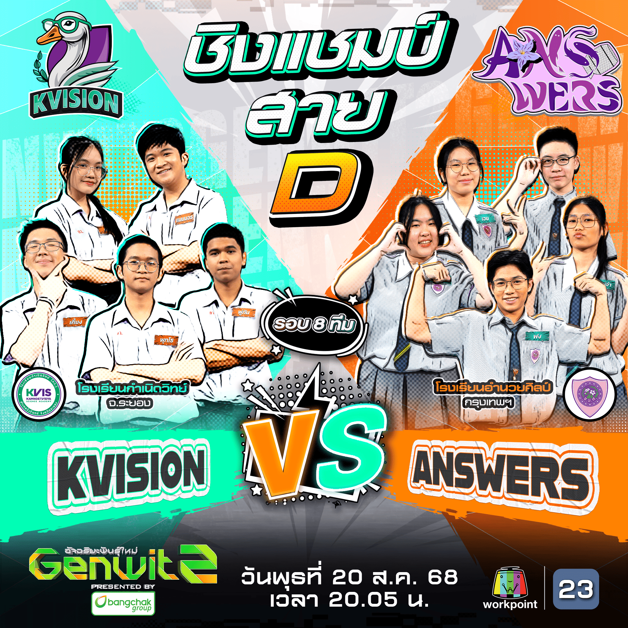 “Genwit อัจฉริยะพันธุ์ใหม่” รองแชมป์เก่าพร้อมงัดม้ามาตัวแรง ชิงแชมป์ศึกสาย D "กำเนิดวิทย์ VS อำนวยศิลป์"