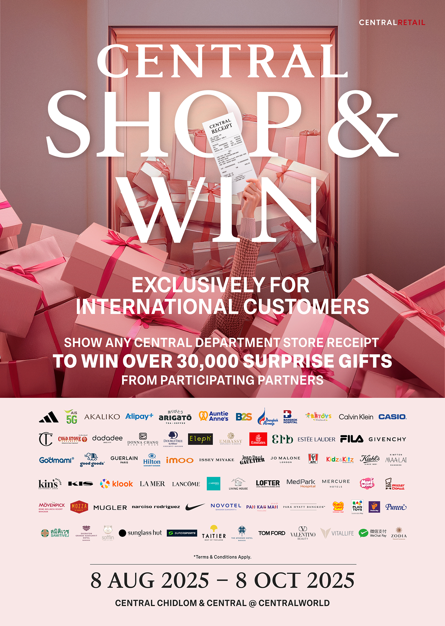 เอาใจนักช้อปทั่วโลก ห้างเซ็นทรัลเปิดแคมเปญ “Shop & Win” ที่สุดแห่งปี แจกสนั่นกว่า 30,000 รางวัล