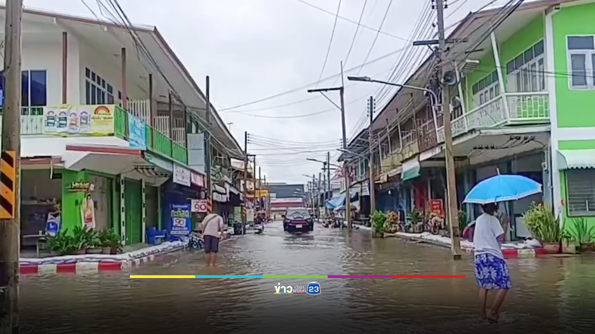 ฝนตกต่อเนื่อง "ท่าตะโก" น้ำท่วมมิดหัว ชาวบ้านย้ายวัวหนีน้ำ