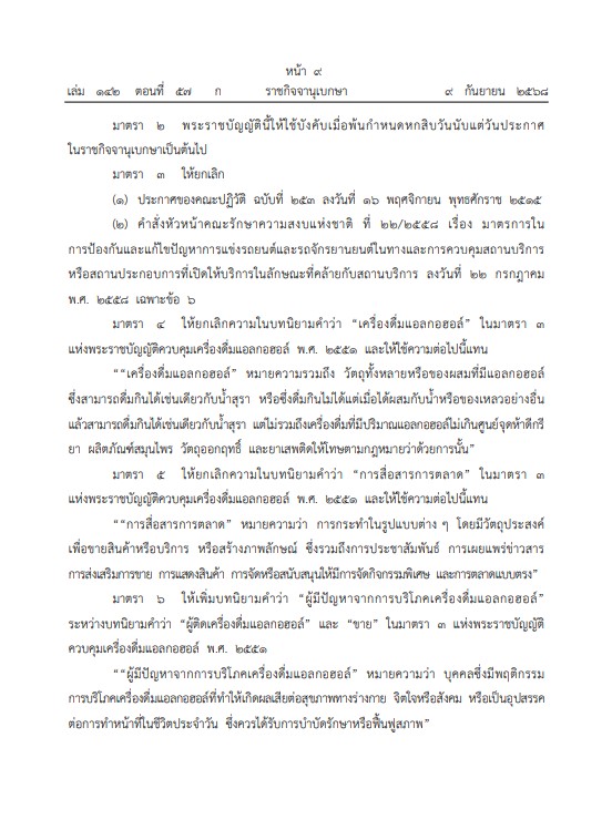 สธ.เบรคกระแส พรบ.ใหม่ยังไม่ปลดล็อก 'เหล้า-เบียร์' 14:00-17:00 น.