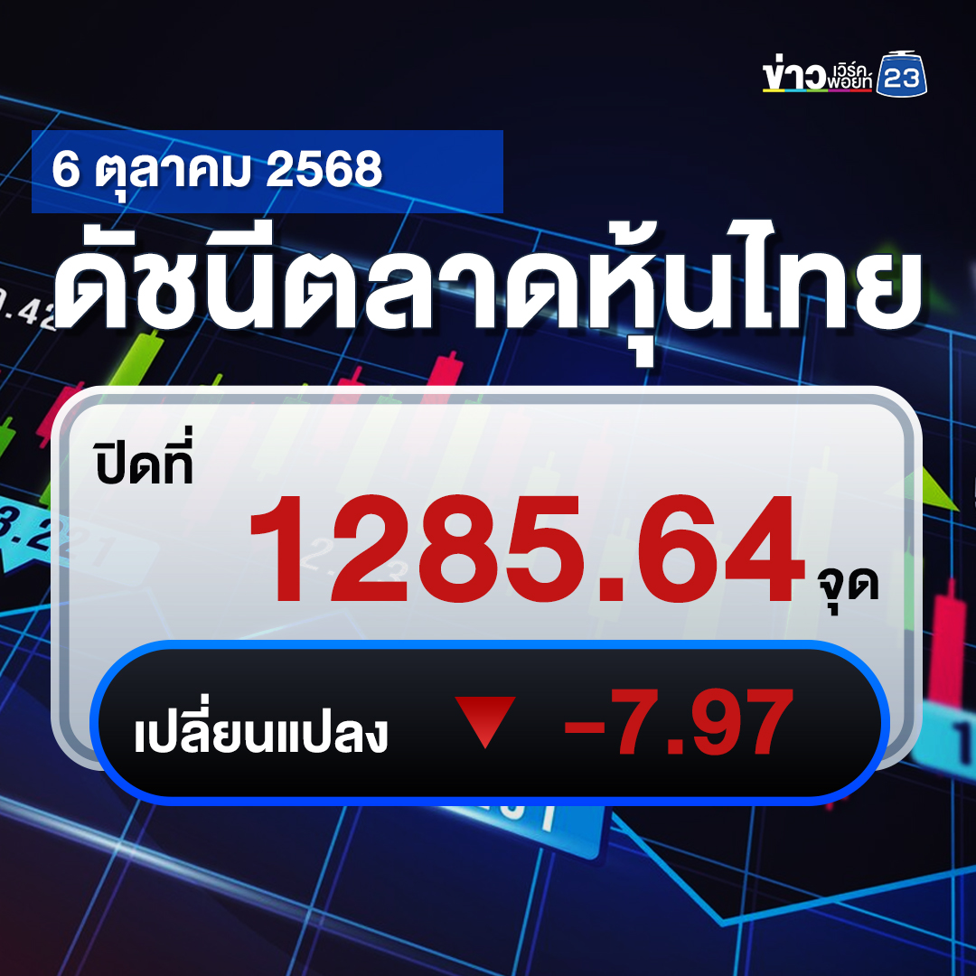 เช็กที่นี่!"ตลาดหุ้นไทย"วันนี้ -7.97 จุด