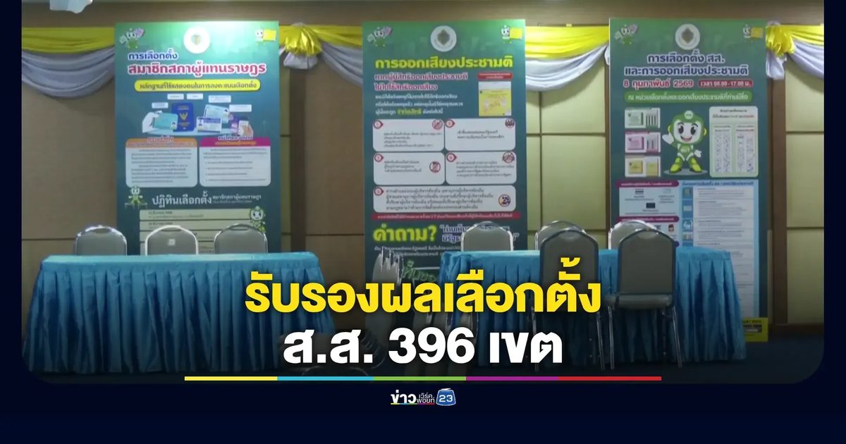 กกต. ประกาศรับรองผลเลือกตั้ง ส.ส. แบบแบ่งเขต 396 เขต