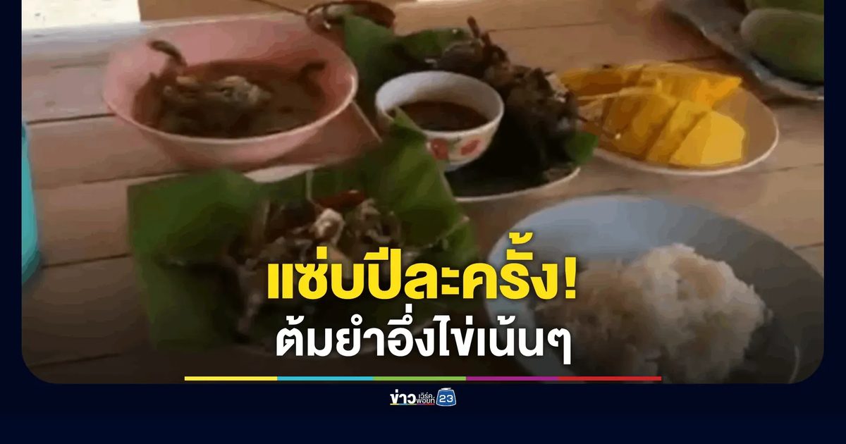 เมนูเด็ดปีละครั้ง! "ต้มยำอึ่งกระโดนไข่เต็มท้อง" ใส่ใบมะขามอ่อนรสแซ่บ
