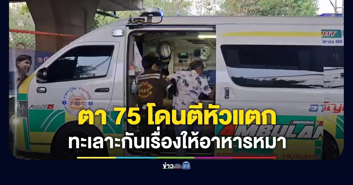 ตา 75 โดนตีหัวแตก ปมทะเลาะกันเรื่องให้อาหารหมา