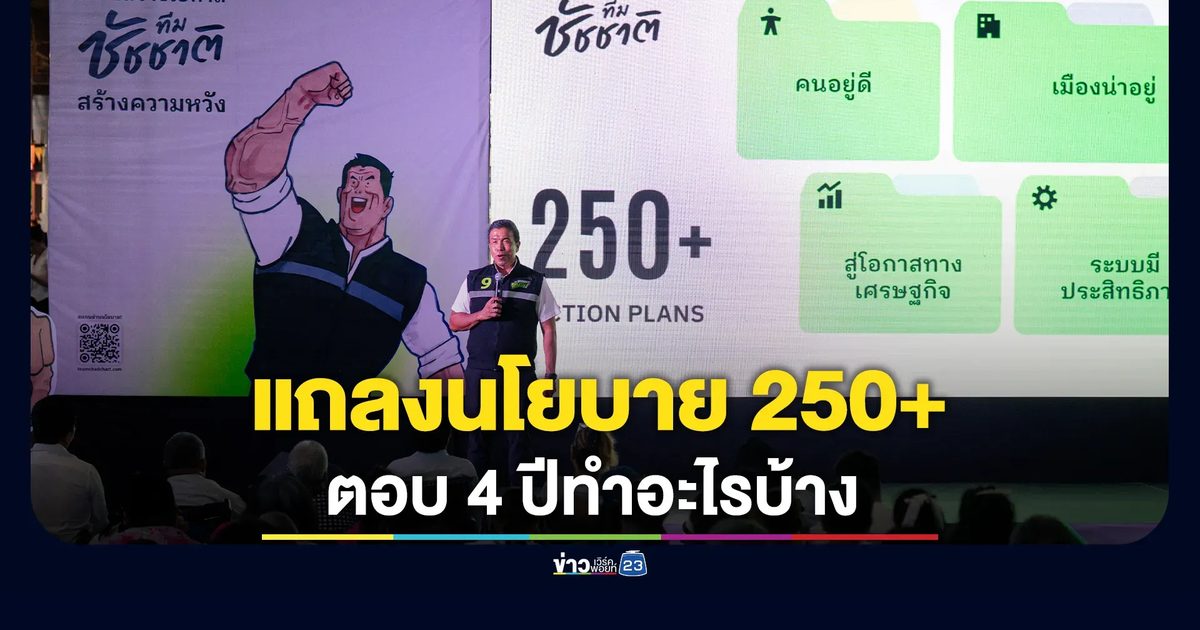 "ชัชชาติ" แถลงนโยบาย 250+ ชิงผู้ว่าฯ กทม. สมัย 2