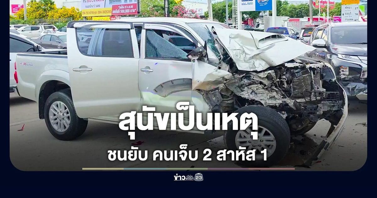 สุนัขเป็นเหตุ ชนกันสนั่น บาดเจ็บ 2 ราย รถติดยาวเป็นกิโลฯ