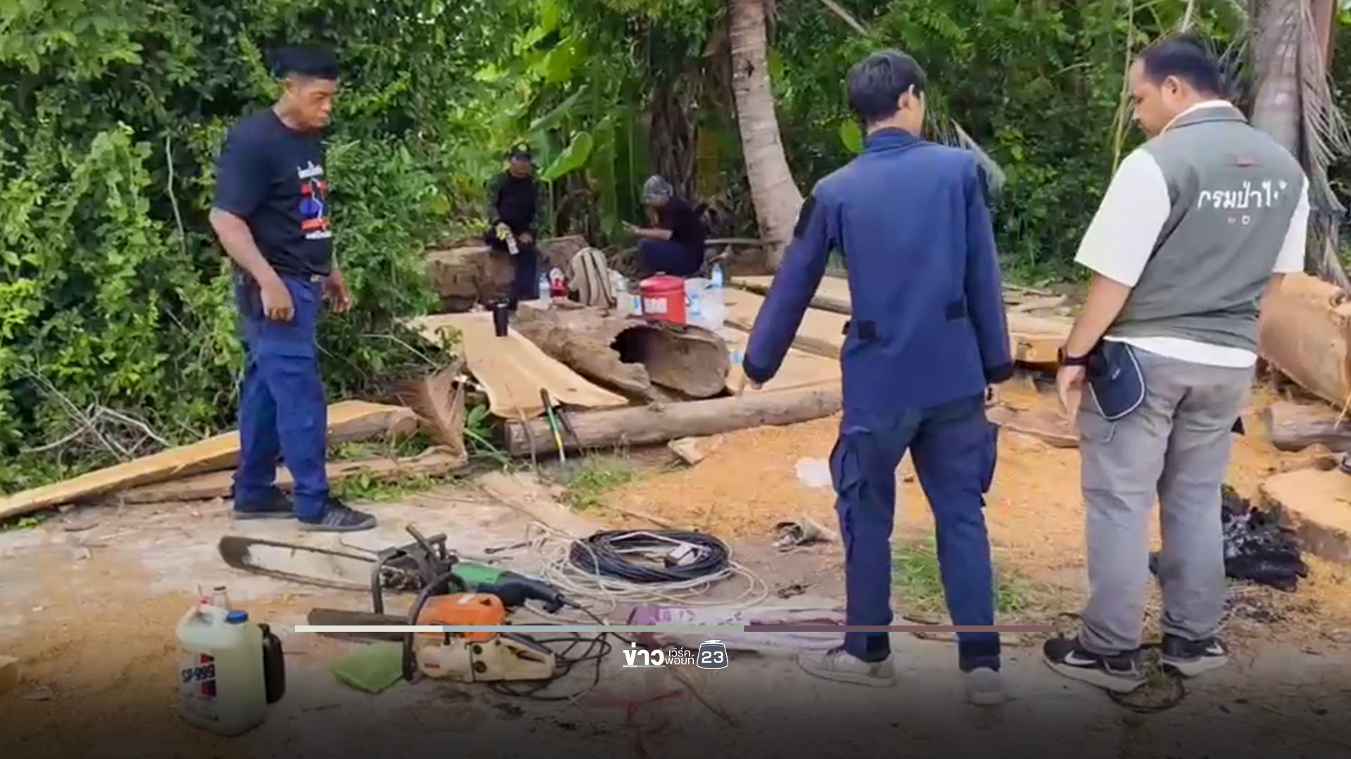 บุกยึดไม้เถื่อนห้วยขาแข้ง คาดกลุ่มอิทธิพลหนุนหลัง