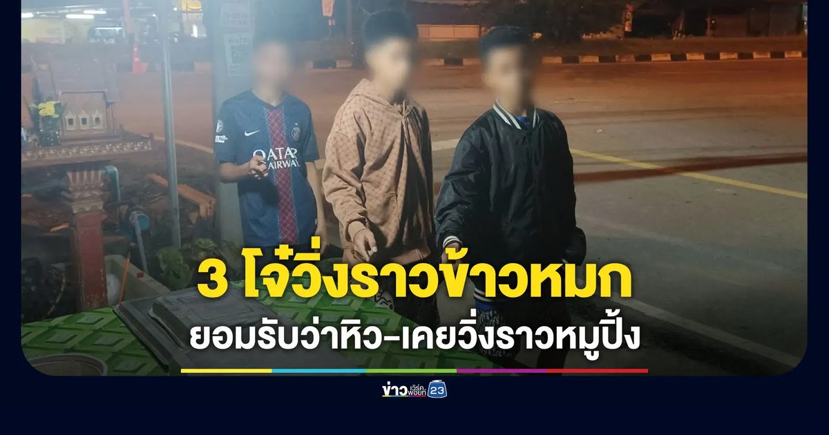 รวบ 3 โจ๋วิ่งราวข้าวหมก ยอมรับว่าหิว-เคยวิ่งราวหมูปิ้ง