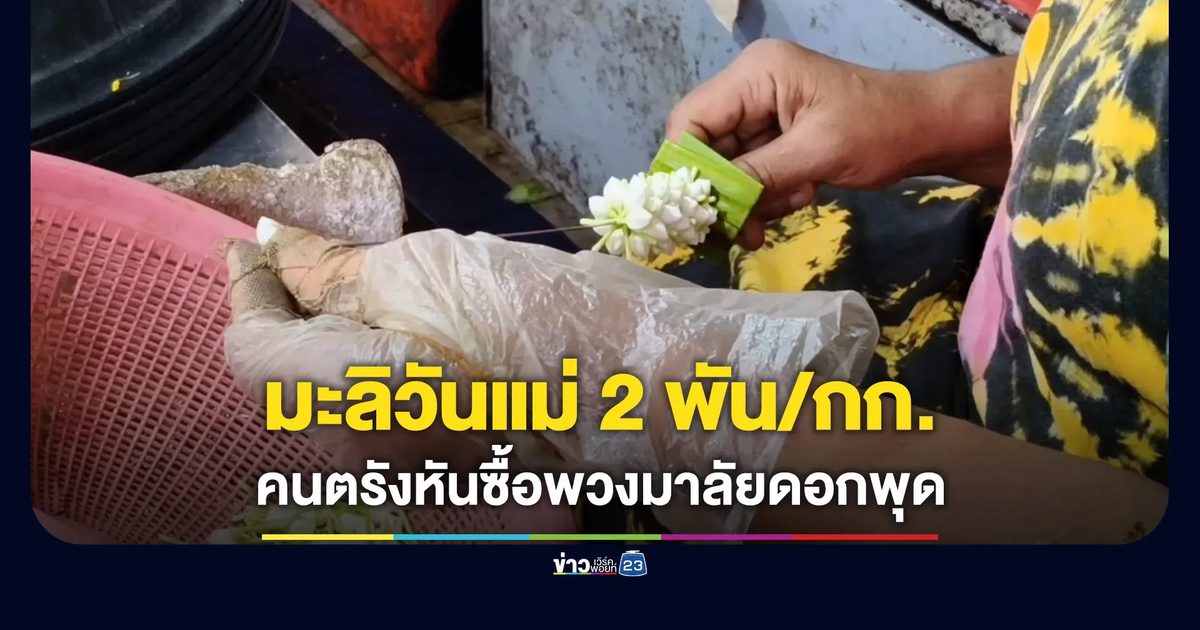 มะลิวันแม่พุ่ง 2,000/กก. คนตรังหันซื้อพวงมาลัยดอกพุด