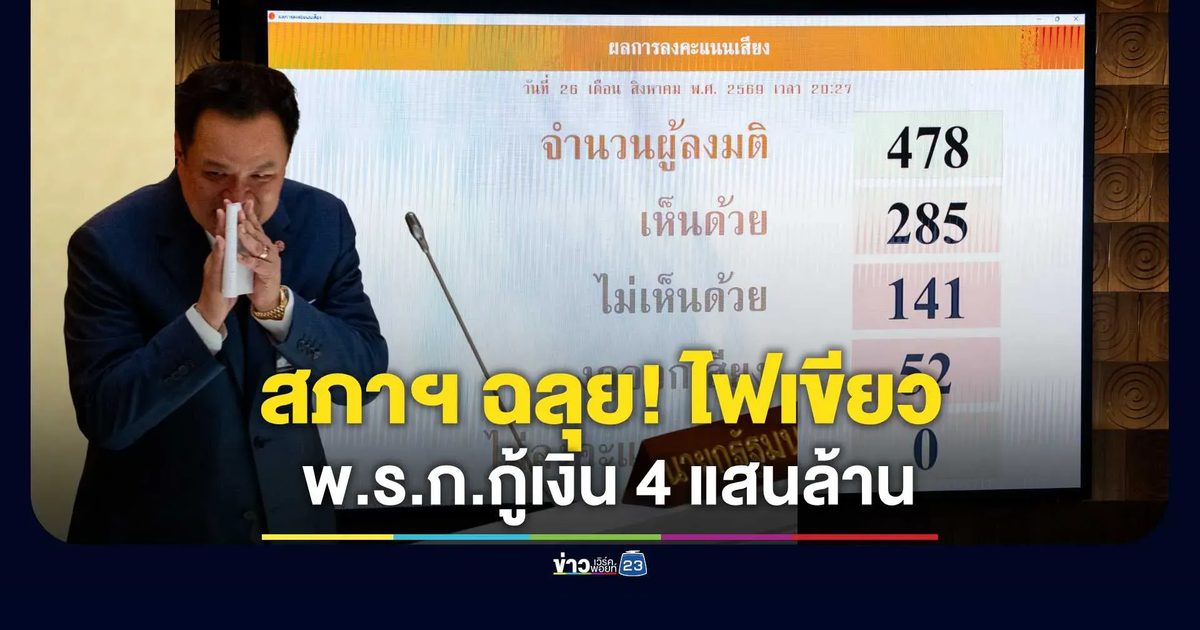 สภาฯ ฉลุย! ไฟเขียว พ.ร.ก.กู้เงิน 4 แสนล้าน ลุยเปลี่ยนผ่านพลังงานไทย