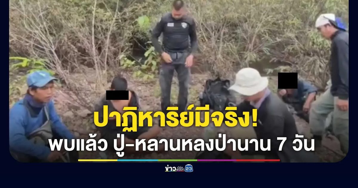 พบแล้ว 2 ปู่-หลานหลงป่าลึกเชียงม่วนนาน 7 วัน