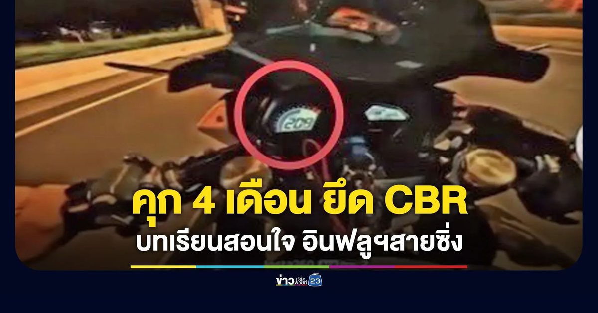 คุก 4 เดือน ปรับ 8,000 ยึด CBR เซ่นคลิปซิ่งหวาดเสียว