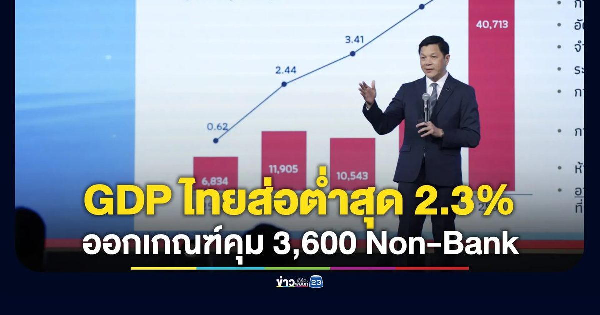 ธปท. ชี้เศรษฐกิจโตต่ำลง GDP ไทยส่อต่ำสุด 2.3%