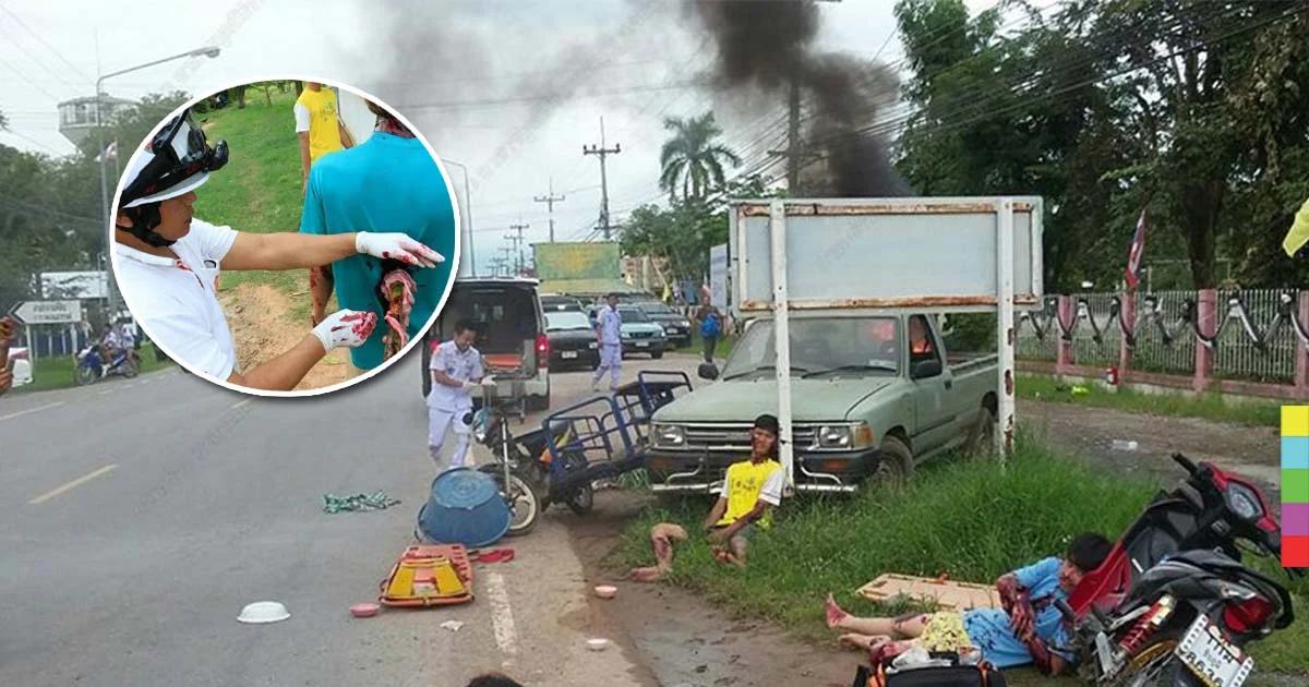 คอสตูมจัดเต็ม ! อาสามูลนิธิร่วมกตัญญูซ้อมอุบัติเหตุ